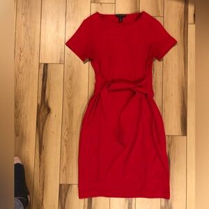 A Pea in the Pod Vibrant Red Midi Dress For Easy Breastfeeding